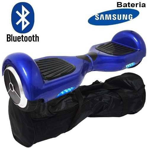 Hoverboard Skate Elétrico 2 Rodas 6,5 Polegadas Led Bluetooth Importway Bateria Samsung Azul Bolsa