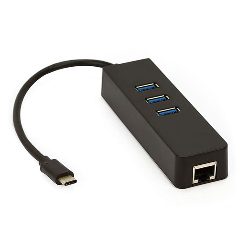 Hub Adaptador USB-C com 3 Portas USB e Rede