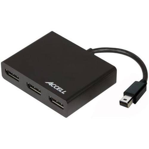 Hub MST (Multi-Stream) - MiniDisplayPort > 3x DisplayPort - Accell - Preto - K088B-003B