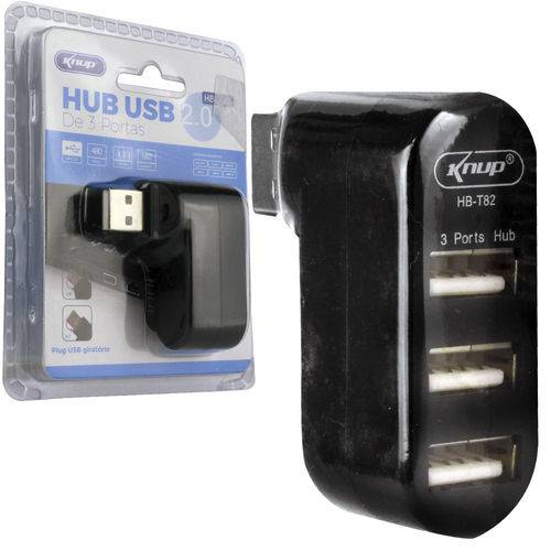 Hub USB 2.0 3 Portas Alta Velocidade Knup Hb-t82