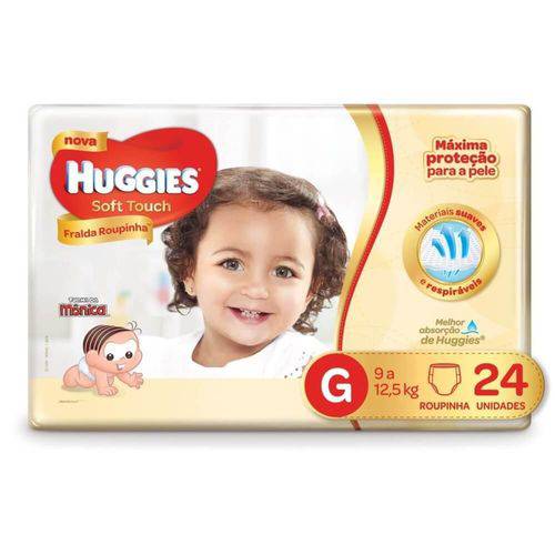 Huggies Soft Touch Fralda Infantil Roupinha G C/24