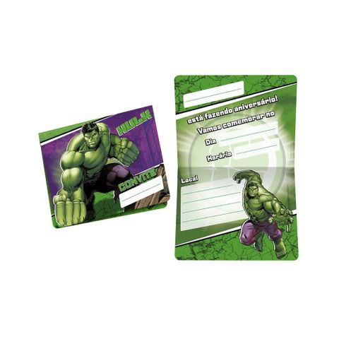 Hulk Animação Convite Pequeno C/08 - Regina