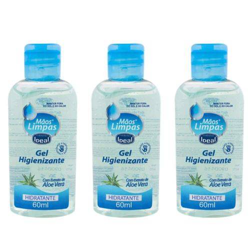 Ideal Gel Higienizante P/ Mãos 60ml (kit C/03)