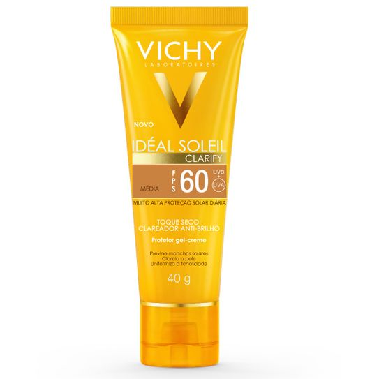 Ideal Soleil Clarify Vichy Cor Media Fps60 Toque Seco Gel Creme 40g