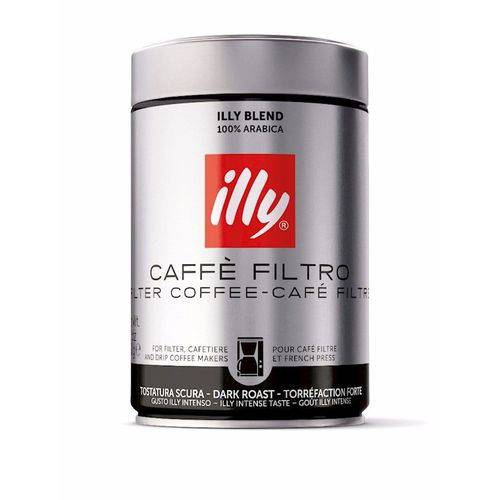 Illy Café Torrado e Moído Lata 250g Torra Escura - Moagem para Filtro