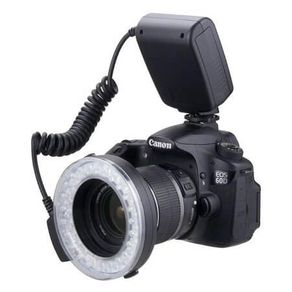 Iluminador Circular de 48 Leds para Câmeras Canon, Nikon, Panasonic e Olympus