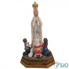 Imagem de Resina Nossa Senhora de Fátima com Pastores - 9 Cm | SJO Artigos Religiosos