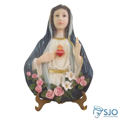 Imagem do Sagrado Coração de Maria de Mesa/Parede - 24 Cm
