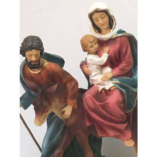 Imagem Escultura Nossa Senhora do Desterro Sagrada Família de Resina Importada da Itália