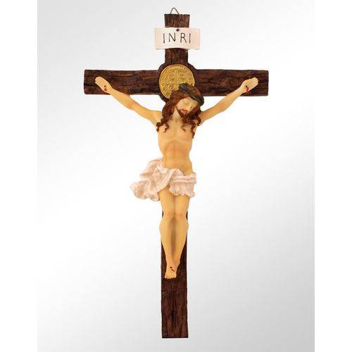 Imagem Jesus Crucifixo de Parede em Resina 32 Cm