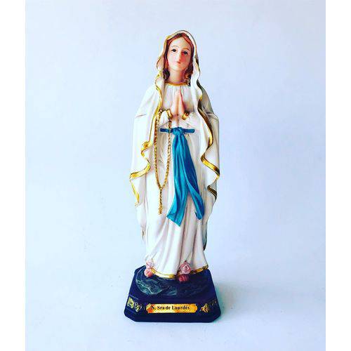 Imagem Resina Escultura Santos Nossa Senhora de Lourdes 20 Cm