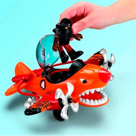 Imaginext Avião Sky Racer Tubarão Tigre Fisher-Price - Mattel