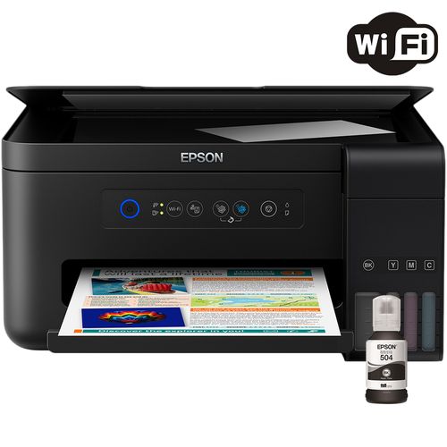 Impressora Multifuncional Epson Ecotank L4150 Color Wifi com Garrafa de Tinta T504 Preto