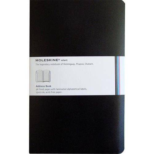 Indice Clássico Moleskine Notebook Capa Flexível Pautado 13x21 Cm Large - Preto