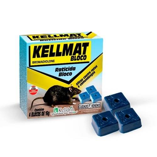 Inseticida em Bloco para Ratos com 4 Blocos de 16 Gramas - Kellmat