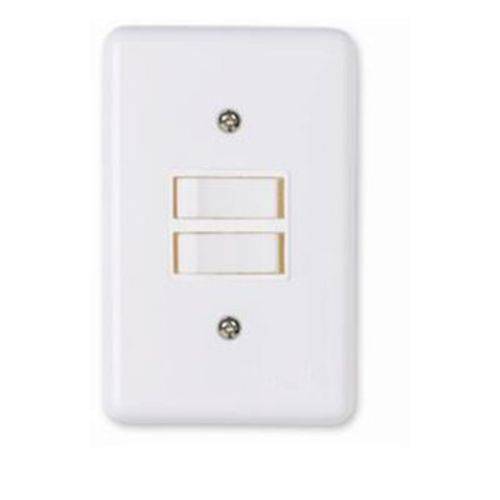Interruptor 2 Teclas Simples 2x4 C/placa Branco Ilumi