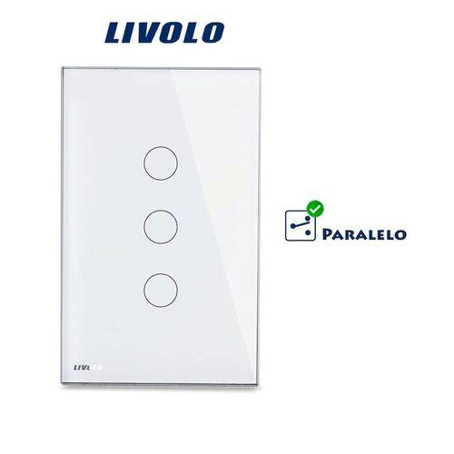 Interruptor Touch Screen com 3 Botões - Branco - Livolo - Lms-Vl-C503S - Paralelo Three-way