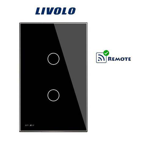 Interruptor Touch Screen com 2 Botões - Preto - Livolo - C502 RF