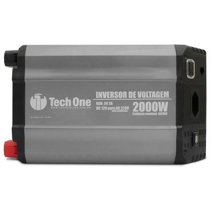 Inversor de Potência Tech One 2000W 12V para 220V - Tomada – USB