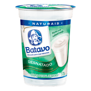 Iogurte Batavo Naturais Desnatado 170g