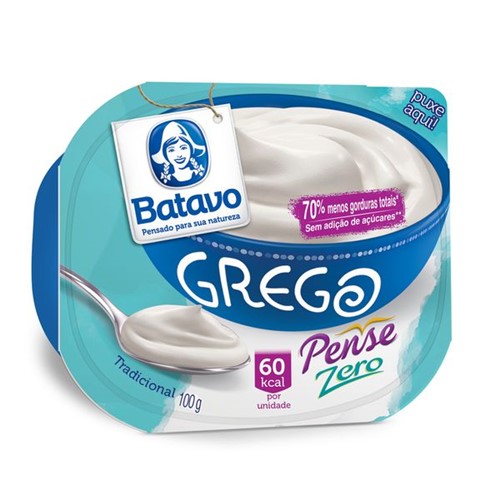 Iogurte Grego Batavo 100g Pense Zero Tradicional