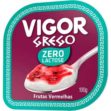 Iogurte Grego com Frutas Vermelhas Sem Lactose Vigor 100g