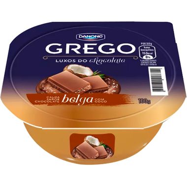 Iogurte Grego Sabor Chocolate Belga com Coco Danone 100g