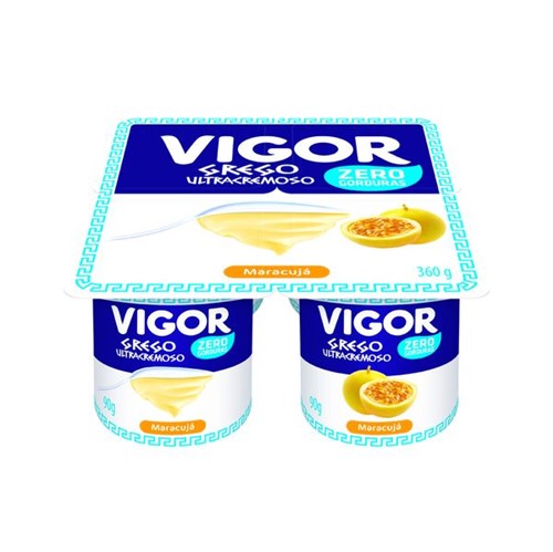 Iogurte Grego Vigor 360g Zero Gordura Maracuja
