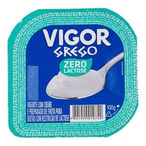 Iogurte Grego Zero Lactose Tradicional Vigor 100g