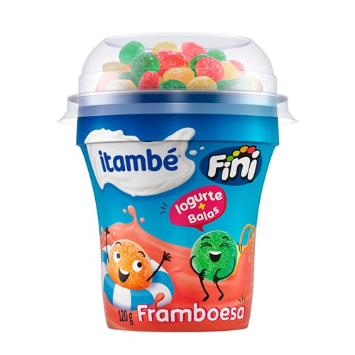 Iogurte Itambé + Balas Fini Sabor Framboesa 120g