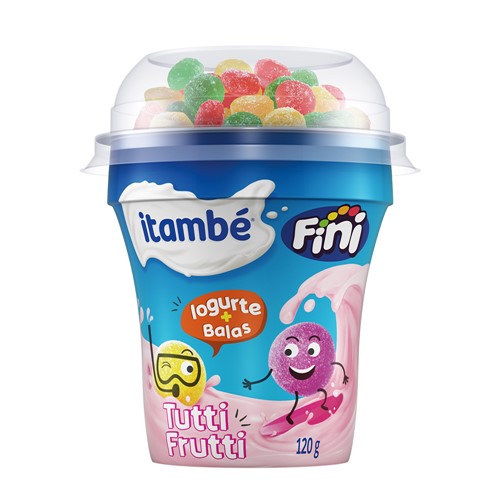 Iogurte Itambé + Balas Fini Sabor Tutti Frutti 120g