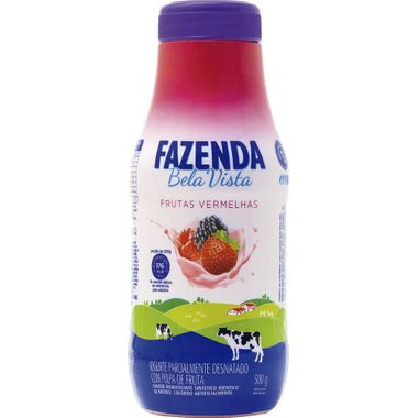 Iogurte Líquido Sabor Frutas Vermelhas Fazenda Bela Vista 500g