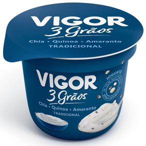 Iogurte Natural 3 Grãos Tradicional Vigor 100g
