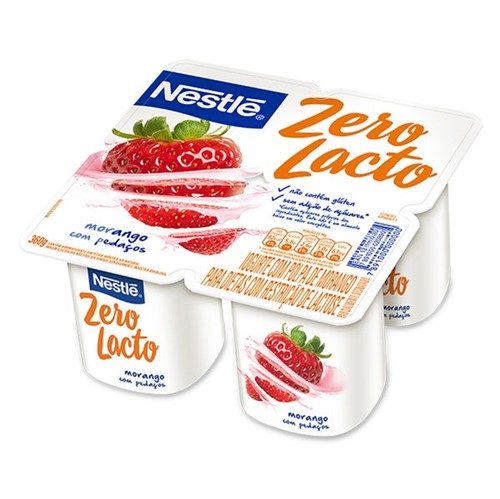 Iogurte Polpa Nestle 360g com Ped Zero Lactose Morango