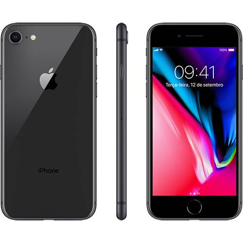 IPhone 8 Cinza Espacial 64GB Tela 4.7" IOS 11 4G Wi-Fi Câmera 12MP - Apple