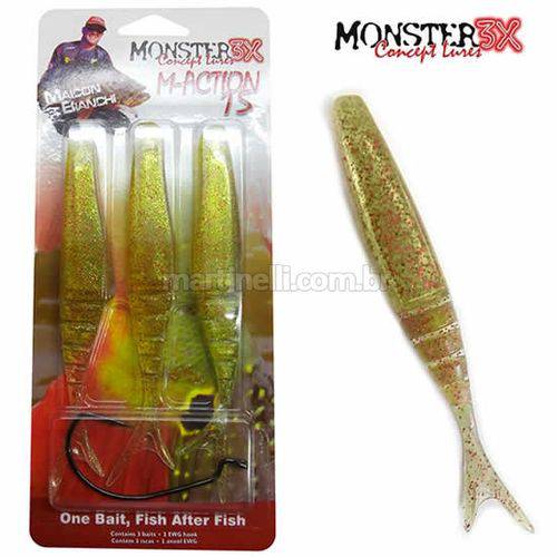 Isca Monster 3x M-action Cor: Red Shine C/ 3 Iscas+1anzol