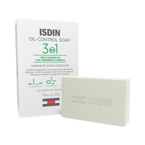 Isdin Oil Control Soap 3 em 1 Sabonete em Barra 80g