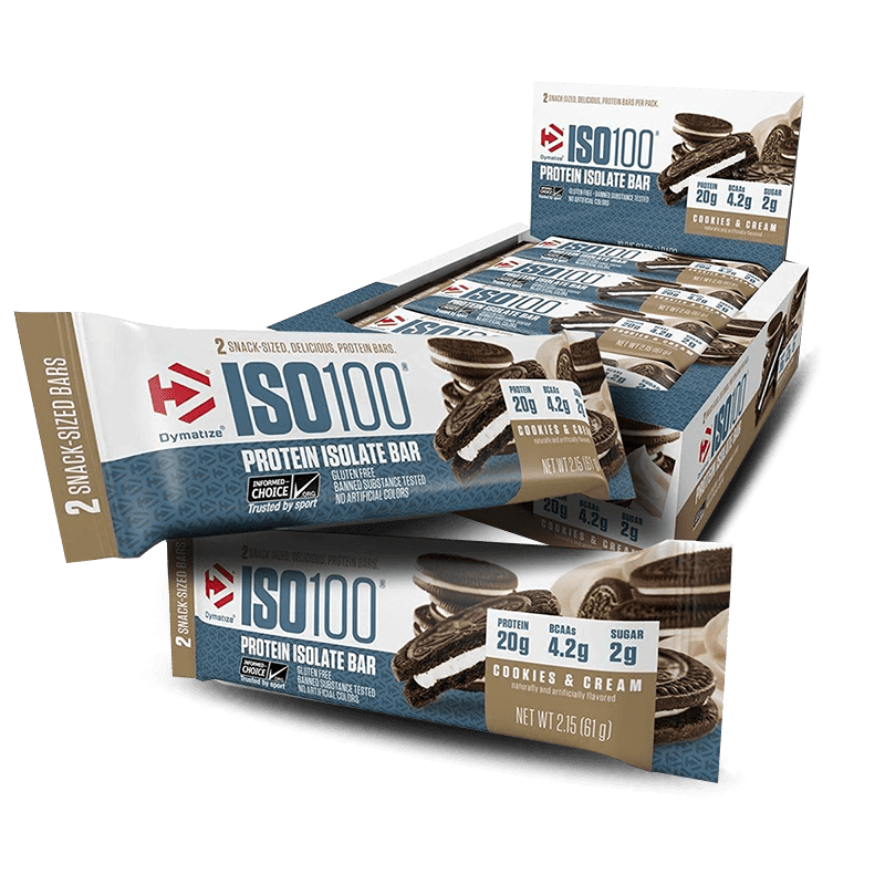 Iso 100 Protein Isolate Bar (12unid-64g) Dymatize-Cookies & Cream