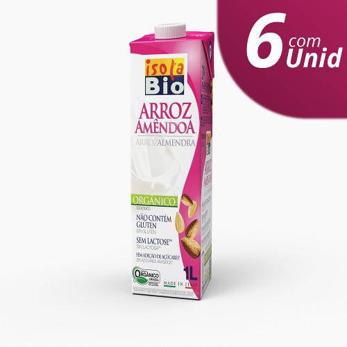 Isolabio1 Bebida Orgânica de Arroz com Amêndoa -Sem Gluten e Lactose Isola Bio 1l