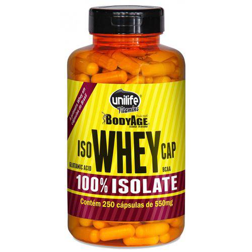 Isowhey Cap 250 Cápsulas 550mg 100% Whey Protein Isolada - Unilife