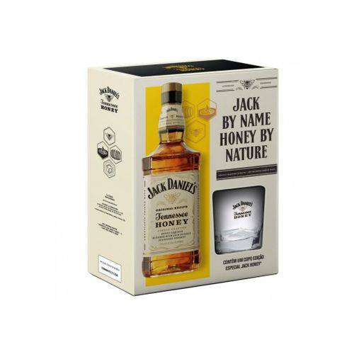 Jack Daniel''s Honey 1l com 1 Copo (kit)
