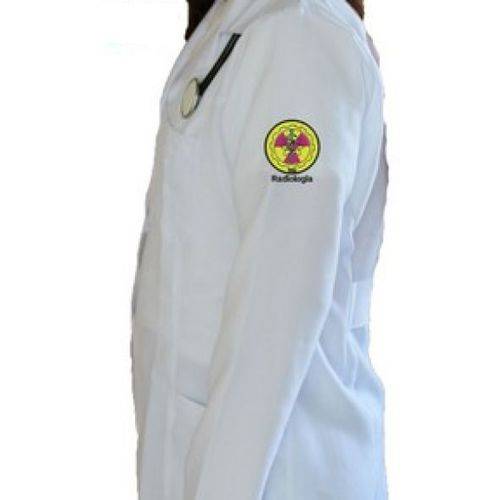 Jaleco de Tecido Oxford Feminino de Manga Longa Branco com Logotipo Radiologia Bordado