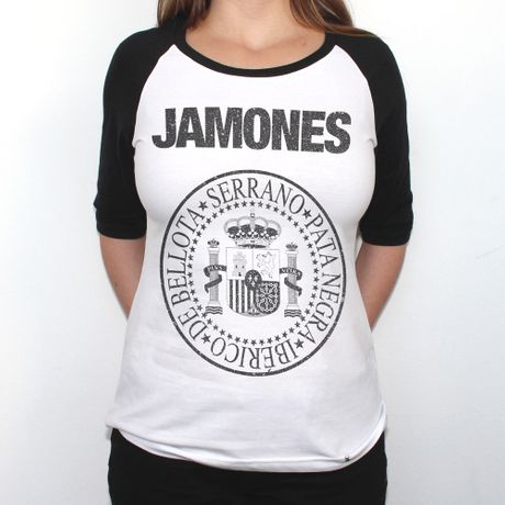 Jamones - Camiseta Raglan Manga ¾ Feminina