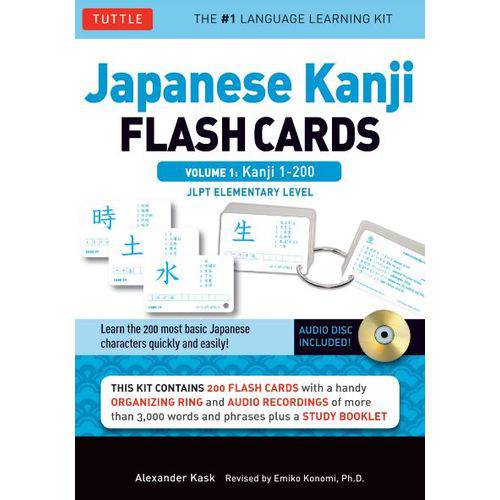 Japanese Kanji Flash Cards Volume 1: Kanji 1-200 - JLPT Elementary Level - com CD.