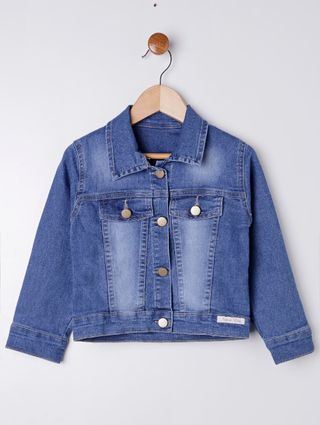 Jaqueta Jeans Infantil para Menina - Azul