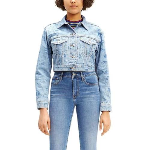 Jaqueta Jeans Levis Trucker Cropped Snoopy - XS