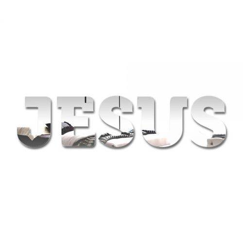 Jesus Palavra Decorativa 16x81cm em Acrílico Espelhado