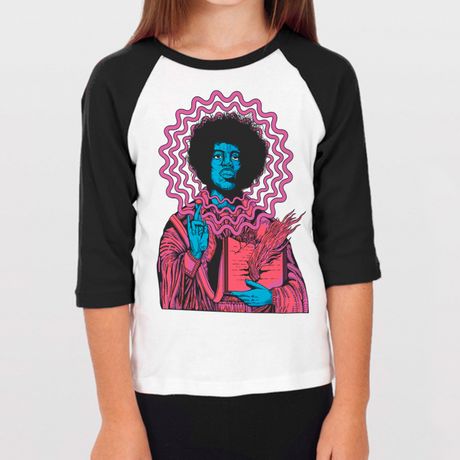 Jimi Hendrix - Camiseta Raglan Manga 3/4 Infantil