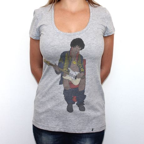 Jimi In Bathroom - Camiseta Clássica Feminina