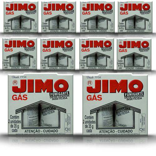 Jimo Gas Fumigante Kit 10 Cx C/ 2un de 35gr Cada